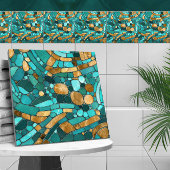 Carreau Galets Mosaic Art -Emerald et or