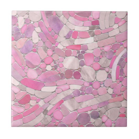 Carreau Galets Mosaic Art - Rose rose pâle (Devant)