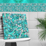 Carreau Galets Mosaïque Art -Aquamarine et Pearl<br><div class="desc">Galets Mosaïque Art -Aquamarine et Pearl</div>