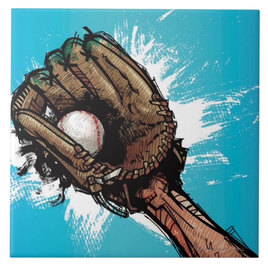 Carreau Gant de base-ball avec la boule basse (Devant)