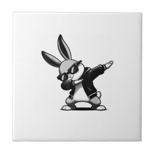 Carreau Garçon Enfant Jour de Pâques Dabbing Lapin Hip Hop