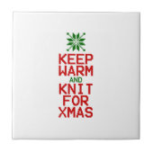 Carreau Gardez chaud et tricot pour Noël (Devant)