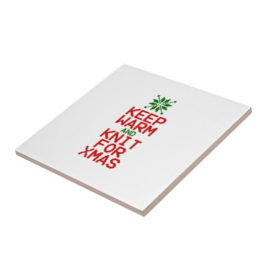 Carreau Gardez chaud et tricot pour Noël (Côté)