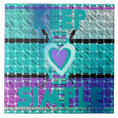 Carreau Gardez-le simple : Cyan Heart & Clarity Art Motif (Devant)