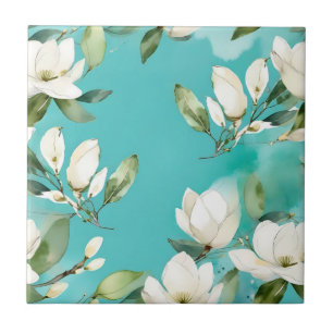Carreau Garland de Magnolia blanc avec Eucalyptus