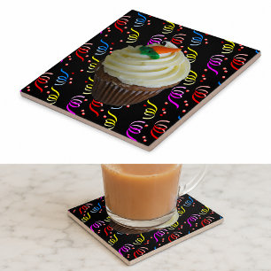 Carreau Gâteau Carotte Cupcake avec Confettis