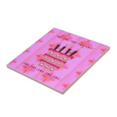 Carreau Gâteau d'anniversaire floral pour elle / Filles Ar (Côté)