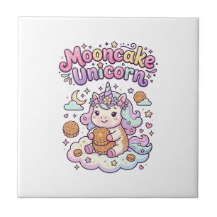 Carreau Gâteau de lune licorne Vêtements charmants licorne