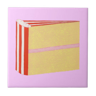 Carreau Gâteau jaune, rouge, blanc & Trivet de givrage ros