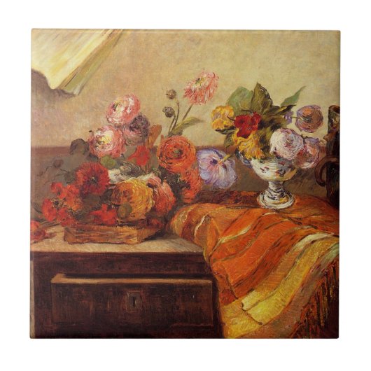 Carreau Gaugin - Pots et Bouquets encore vie (Devant)