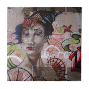 Carreau Geisha Urban Graffiti Street Art