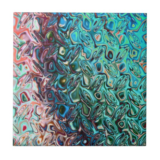 Carreau Gel abstrait bleu liquide (Devant)