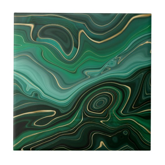Carreau Gemstone Malachite Or Vert (Devant)