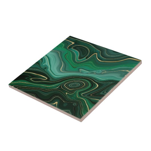 Carreau Gemstone Malachite Or Vert (Côté)