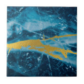 Carreau Géode Agate Gemstone Blue et Gold (Devant)