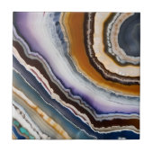 Carreau Géode d'Agate de Terracotta Bleu noir Lilac (Devant)