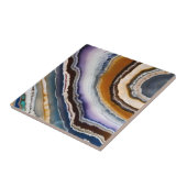 Carreau Géode d'Agate de Terracotta Bleu noir Lilac (Côté)