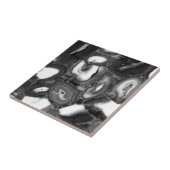 Carreau Géode des agates Abstraites en noir blanc (Côté)