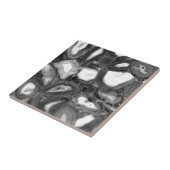 Carreau Géode des agates Abstraites en noir blanc (Côté)