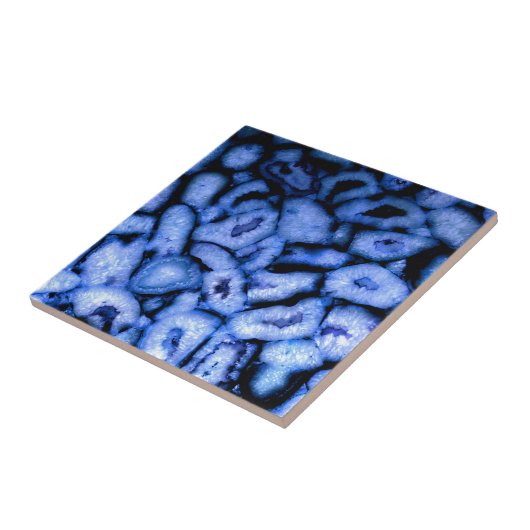 Carreau Géodes Agate Quartz Bleu (Côté)