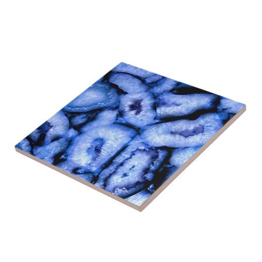 Carreau Géodes Agate Quartz Bleu (Côté)
