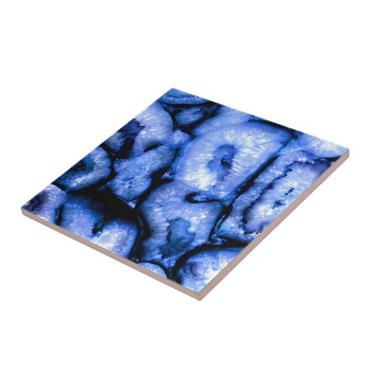 Carreau Géodes Agate Quartz Bleu (Côté)