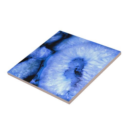 Carreau Géodes Agate Quartz Bleu (Côté)