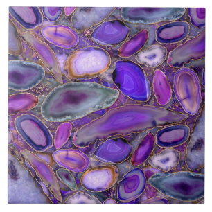 Carreau Geodes cristal motif - violet et violet