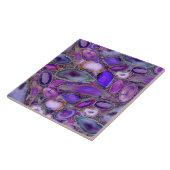 Carreau Geodes cristal motif - violet et violet (Côté)