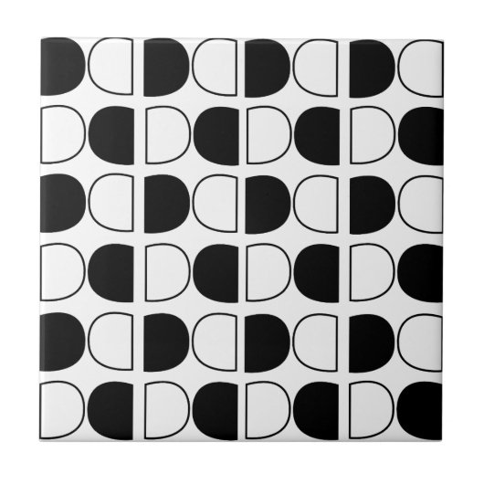 Carreau Geometric Black and White Half Circle (Devant)