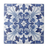 Carreau Geometric Blue and White Lisbon Ceramic Tile Art (Devant)