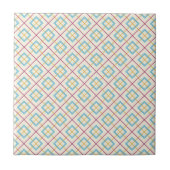 Carreau Geometric Diamond Pattern Pastel Pink and Blue (Devant)