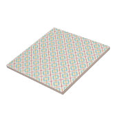 Carreau Geometric Diamond Pattern Pastel Pink and Blue (Côté)