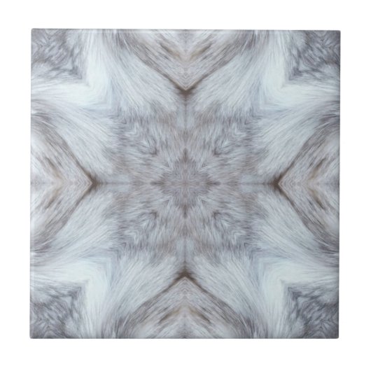 Carreau Geometric gray on white patterns furry tile (Devant)