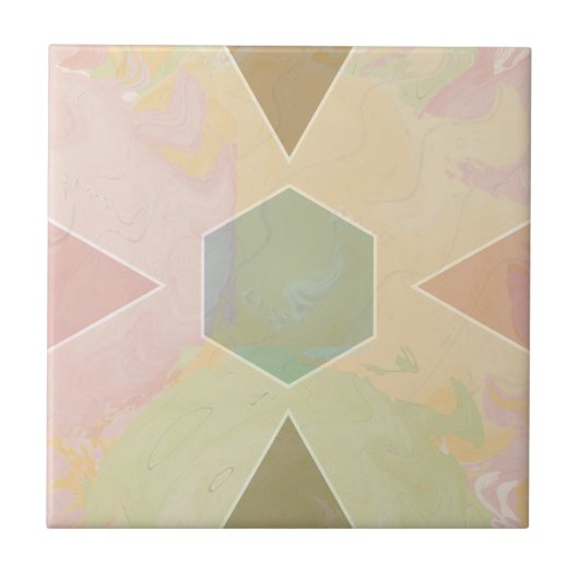 Carreau Geometric Pastel Marble Beige (Devant)