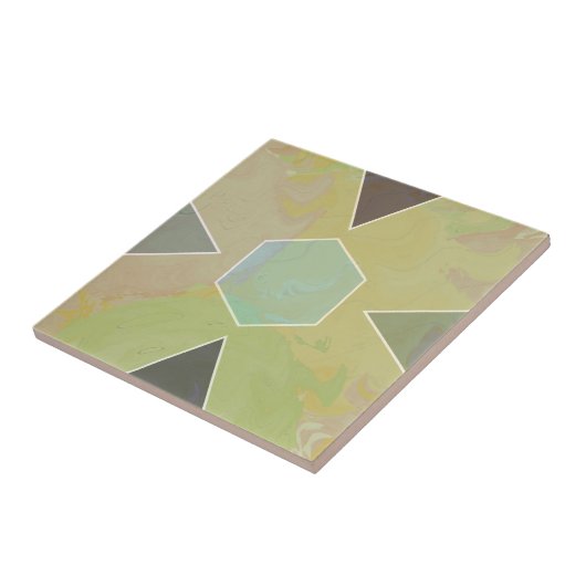 Carreau Geometric Pastel Marble Olive Green (Côté)
