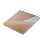 Carreau Géométrie de l'heure d'or rose (Côté)