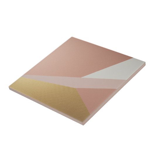Carreau Géométrie de l'heure d'or rose (Côté)