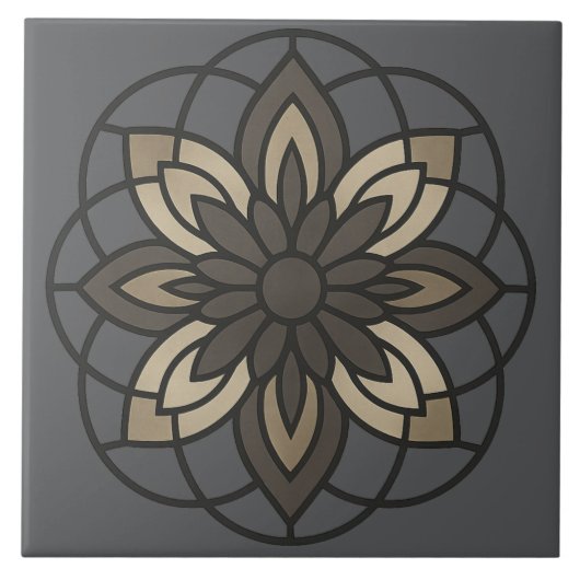 Carreau Géométrie florale vintage-moderne (Devant)