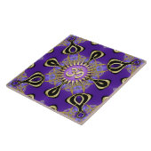 Carreau Géométrie Om Gold Purple Energy Mandala (Côté)