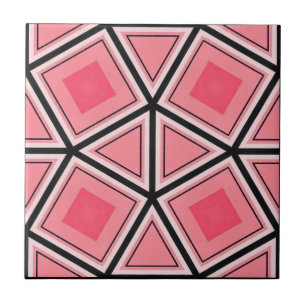 Carreau Géométrie rose et noire