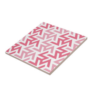 Carreau Géométrique de rose et blanc