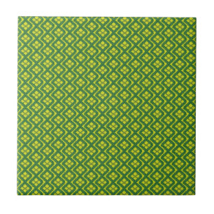 Carreau Géométrique Green Garland Carré motif de vacances
