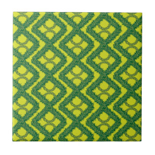 Carreau Géométrique Green Garland Carré motif de vacances
