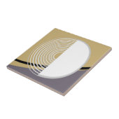 Carreau Géométrique moderne Abstrait blanc, jaune et gris (Côté)