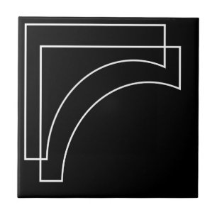Carreau Géométrique Moderne Noir Et Blanc