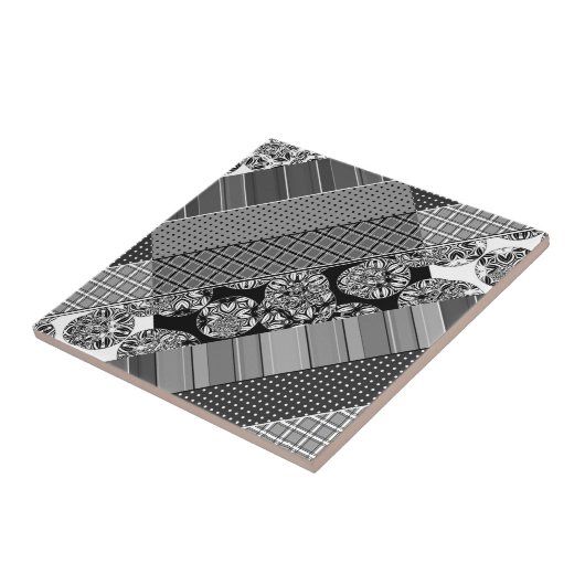 Carreau Géométrique, Motif, noir et blanc (Côté)