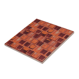 Carreau Géométrique rouge et orange