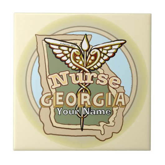 Carreau Georgia Nurse Caduceus Tile (Devant)