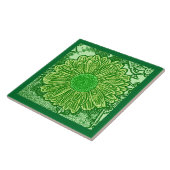 Carreau Gerbera Daisy Block Imprimer, Emerald et Lime Gree (Côté)